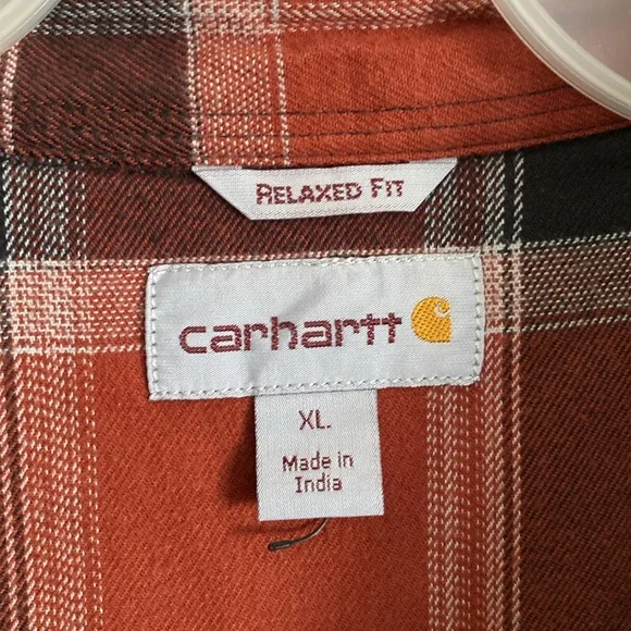 CARHARTTMen’s Flannel Button-Up Relaxed Fit Shirt Size XL